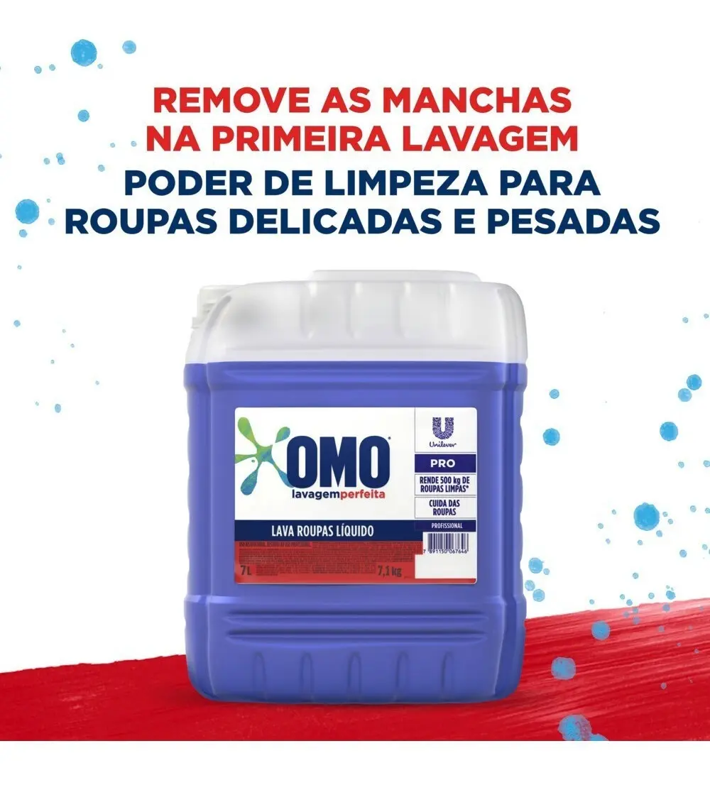Lava Roupas Omo Sabão Liquido Lavagem Perfeita 7 Litros versao 2